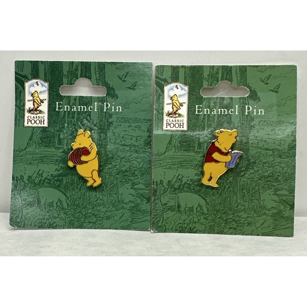 Winnie the Pooh Pin Honey Pot Caroling Book Michel &Co Lapel Tie Tack Enamel Lot